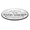[A2543] - Ceramic Soap Dish 'Bains-Douches' White Black - 15x11 Cm