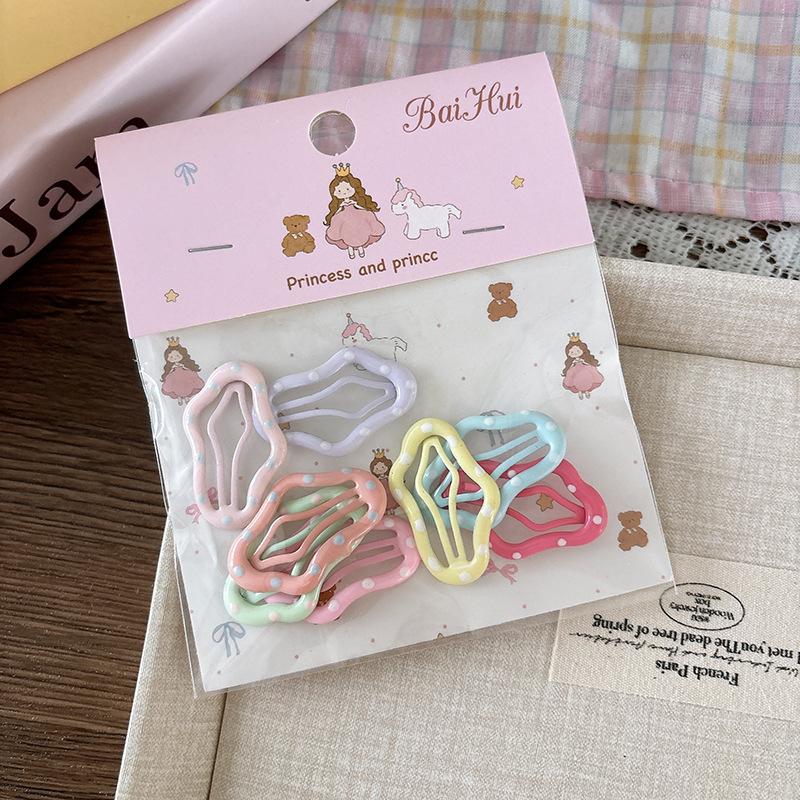 8 шт. Милые конфетных цветов детские универсальные заколки для волос в виде звезд, заколки для челки, милые девичьи заколки-невидимки, в пакете