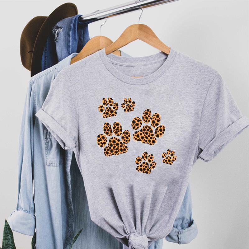 Lovely Cat Dog Pet Tee Top Fashion T Shirt 90s Style Clothing Casual Short Sleeve Women Print Lady Female Graphic T-shirt