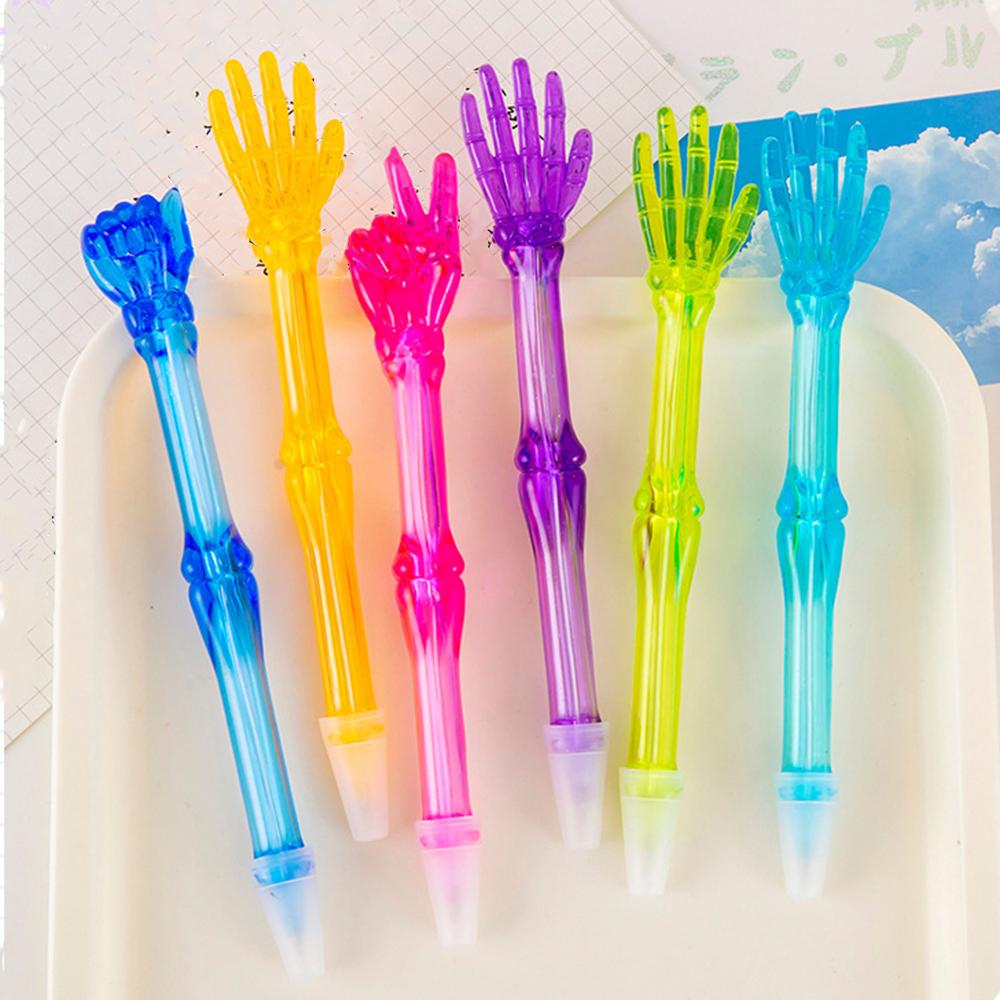 1 шт. Творческий Finger Bones Шариковая ручка Kawaii Камень Бумага Ножницы Шариковые ручки Канцелярские принадлежности Офис Школьные принадлежности Новинка Смешной