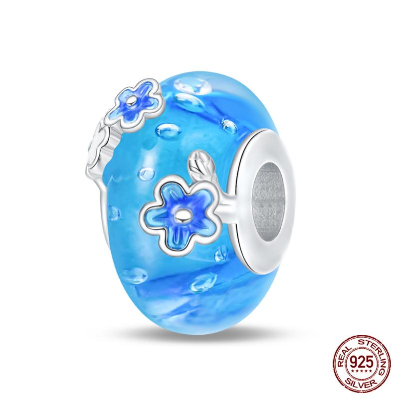 Мода Медь Разноцветный Цветок Перо Океан Светящийся Стекло Шармы Бусины Подходят для Оригинальных Браслетов Qikaola DIY Ювелирные Изделия