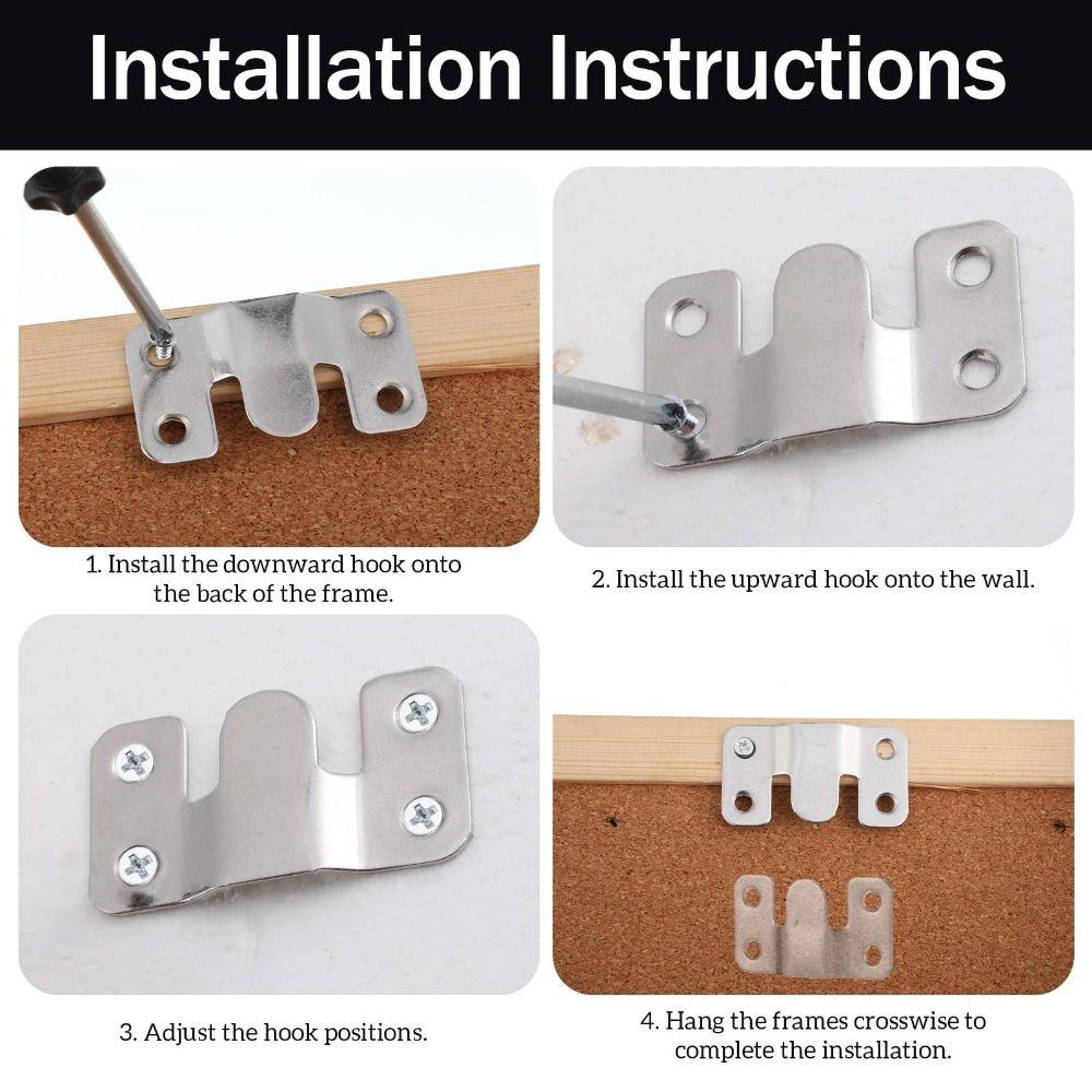 10pcs Rust Proof Hanging Brackets Interlocking Design Flush Mount Bracket Wall Fixing Bracket Home