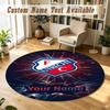 Round Rug Custom NameFC Utrecht Pattern Non Slip Carpet Home Floor Decor
