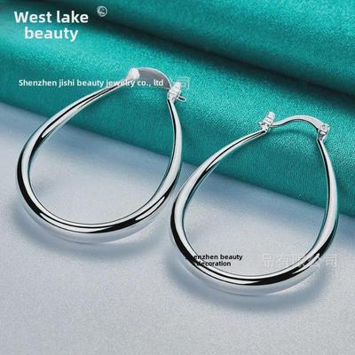 Серебряные серьги-кольца U-образной формы — женские украшения от West Lake Beauty