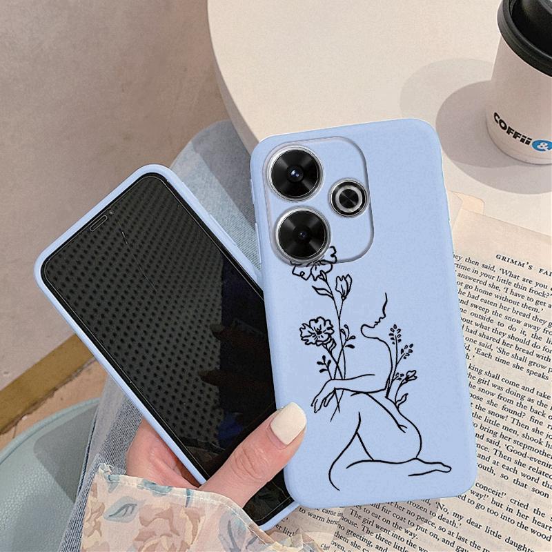 Мягкий силиконовый чехол Girls Line для Xiaomi Redmi Note 13 Pro 13C 14T 15 Samsung A55 A35 M34 M35 S24 S25 Huawei Honor 200 iPhone Realme противоударный чехол