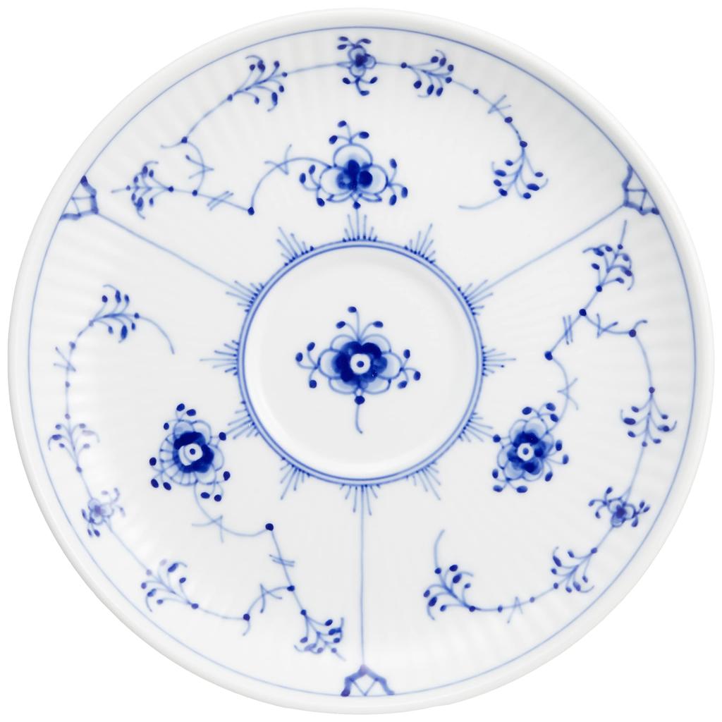 Imported Royal Copenhagen Blue Fluted Plain Cup Saucer Set of 5 Wedding Gifts 1053585 [Regular Product] &