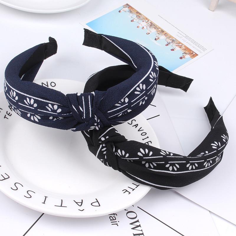 Women Fashion Elegant Cloth Knotting Fashion Leaves Wide Hairband Headband Hair Accessories
