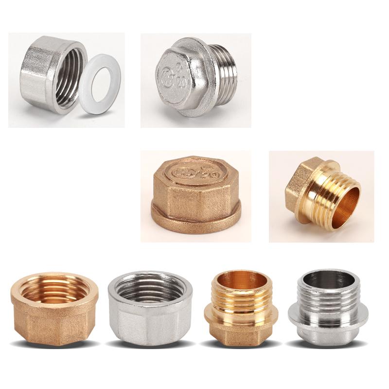 1 шт. BSP 1/8"~2" Резьба внутренняя/наружная Латунный Трубный Шестигранная Головка Латунная Заглушка/ Торцевая Крышка/ Пробка Сантехнический Фитинг Соединитель Адаптер для Крана