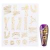 3Pcs/Set Nail Decals Non-Fading Luxury Ultra Thin Decoration Stickers Sparkly Geometry Decals