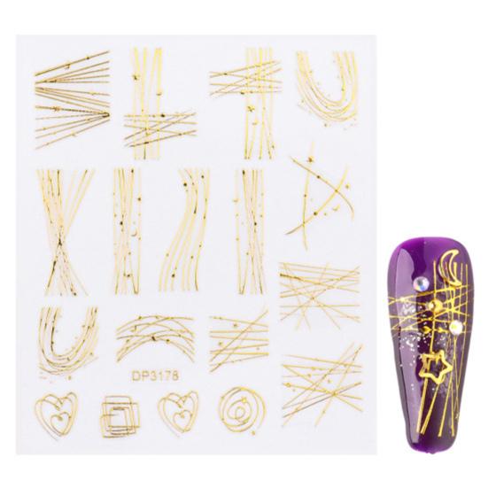3Pcs/Set Nail Decals Non-Fading Luxury Ultra Thin Decoration Stickers Sparkly Geometry Decals