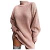 Women's Fashion Casual Knitting Solid Color Long Sleeve Turtleneck Sweater  Dress