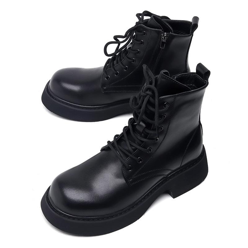 Суперпопулярные ботинки Мартин на толстой подошве от интернет-знаменитости, мужские, осень-зима 2024, в британском стиле, ретро, для выхода в свет, полусапоги 2919-J