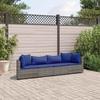 VidaXL Garden Lounge Set 4 Pcs with Grey Cushions Wicker, Outdoor Sofa Set, Garden Corner Sofa, 3308463