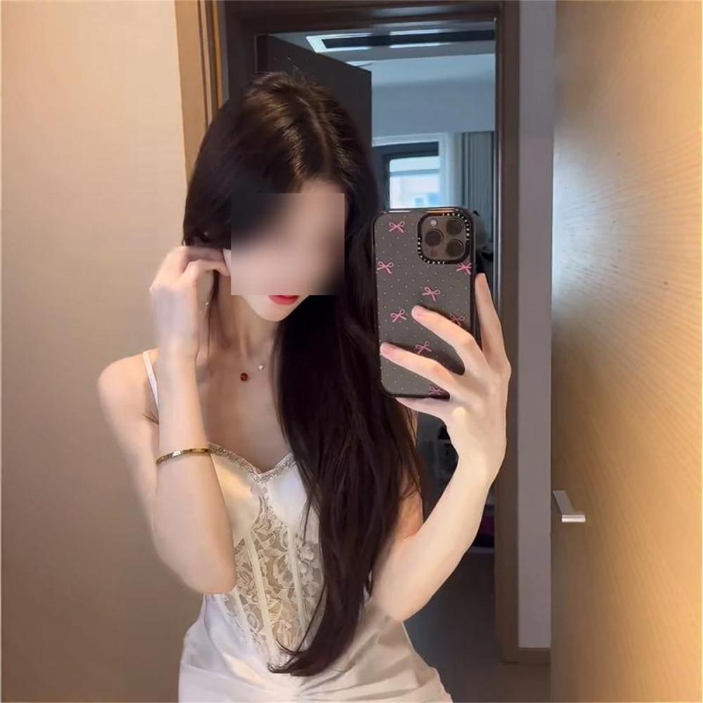 Платье-комбинация из кружева "рыбий скелет", знаменитость, темпераментный, слегка зрелый стиль, летнее однотонное, с завышенной талией, вечернее платье