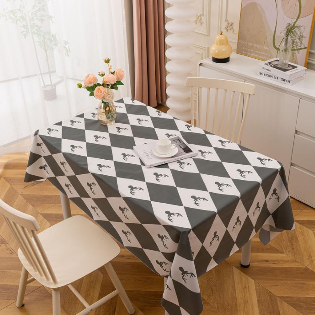 Waterproof And Oil-Proof Leave-In Premium Tablecloth Home Modern Peva Plaid Picnic Cloth Tablecloth