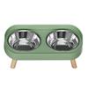 Elevated Dog Bowl Set Anti Splashing Stainless Steel Raised Food and Water Bowl with Anti Slip Foot Pad