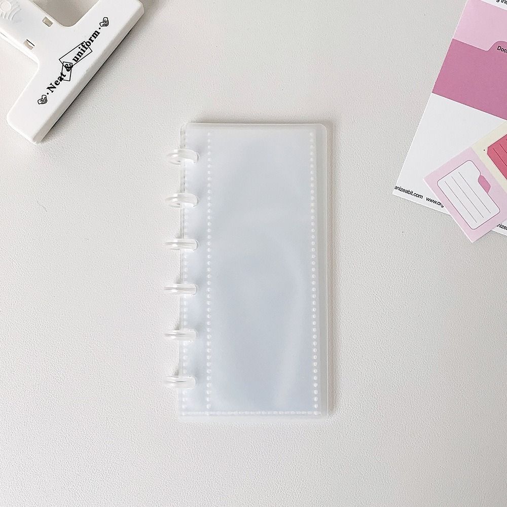 Высококачественный держатель для фотокарточек с отверстиями в виде грибов, вертикальный, на кольцах, для коллекции карточек айдолов, прозрачная книжка для хранения купюр