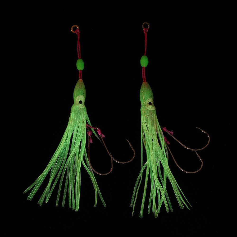 Portable Swim Soft Silicone Saltwater Octopus Bait hook Fishing Tackle Squid Skirt Lure