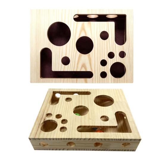 Коробка-когтеточка Yousheng для кошек, коробка-головоломка для царапания когтей, обогащающая коробка с шариками-колокольчиками, интерактивная когтеточка-лабиринт для кошек для стрижки когтей без стресса