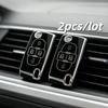 2 шт. Чехлы для брелока автомобиля Подходят для Peugeot 1007 807 Подходят для Citroen C8 4-кнопочный умный брелок Защитный чехол Премиум-класс Автомобильный аксессуар для интерьера