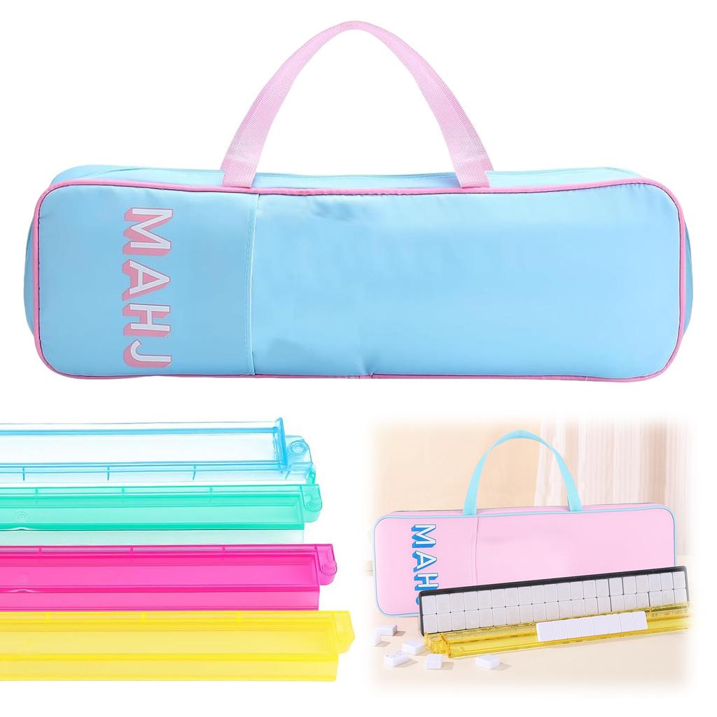 Mahjong Rack Storage Bag with Handle Zipper Mahjong Pushers Rack Storage Carrying Bag 54x18x3cm for Outdoor Travel Indoor Home