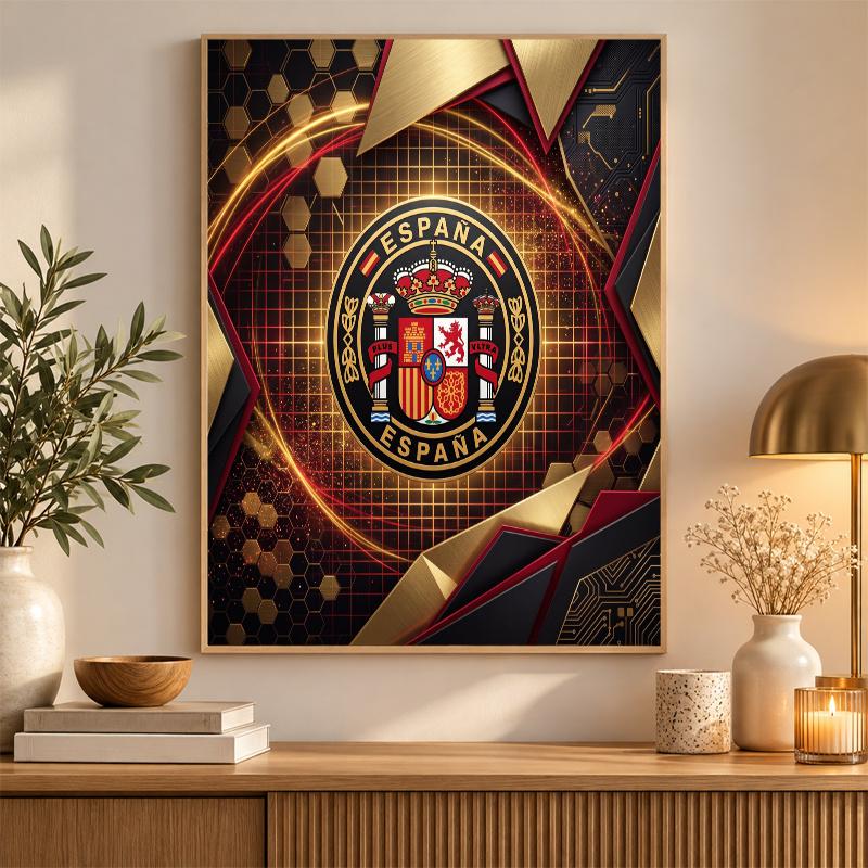 Spain Football Diamond Painting Kit 5D Full Drill DIY Diamond Mosaic Wall Art Home Decor