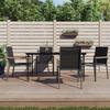 VidaXL Garden Dining Set 5 Pcs Black Textilene and Steel, Dining Set, Outdoor Dining Set, Set 3187037