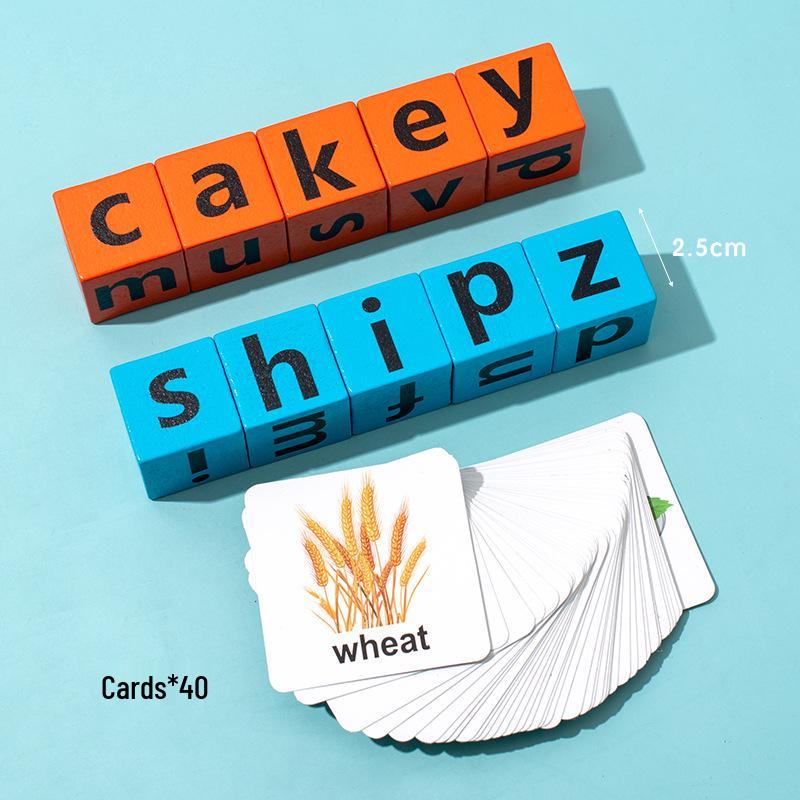 Раннее детство Английский алфавит Настольная игра на правописание - Развивающие деревянные блоки для обучения