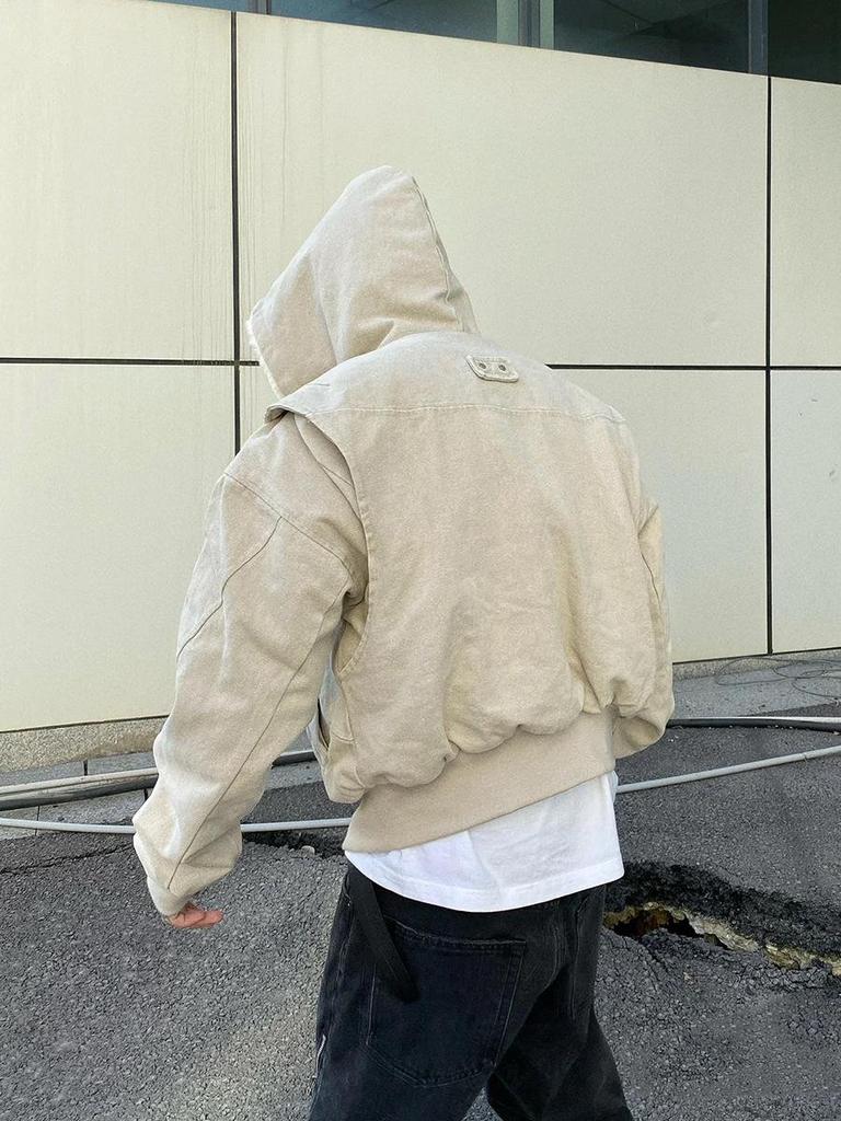 Retro Streetwear Cleanfit Zuo Shan Diao Unisex Cotton Jacket for Autumn/Winter