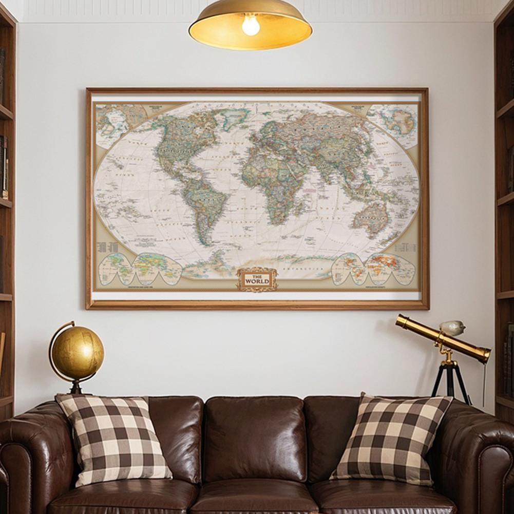 A0-84.1*118.9cm Decorative Hanging Picture World Map Wall Art Poster Painting Without Frame Gift Travel Tools
