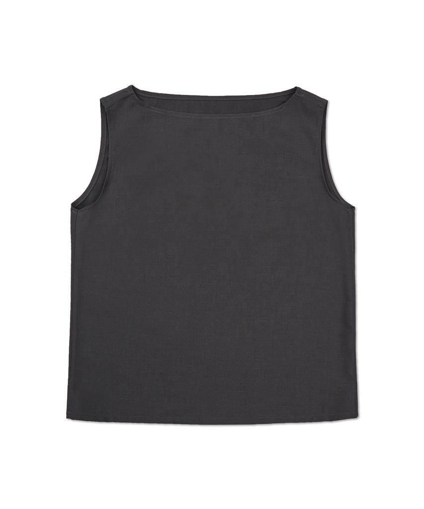 WEST GRAND BOULEVARD Wool Blended Sleeveless Blouse Charcoal