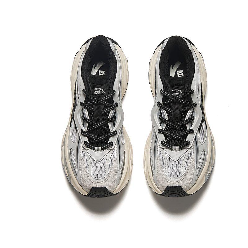 Anta Cushioning Slip Resistant Abrasion Resistant Low top Chunky Sneakers Men's Gray Silver 912418880-1