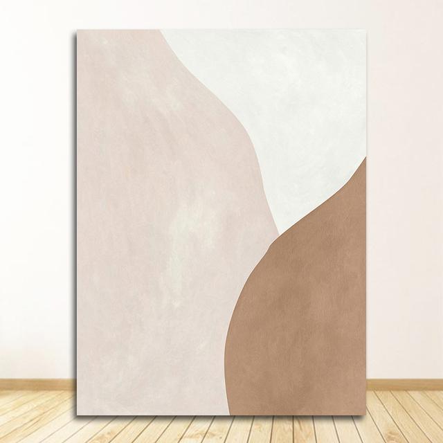 Для галереи, гостиной, интерьера, домашнего декора, современный бежевый, коричневый, абстрактная геометрическая картина на холсте, настенная живопись, принты, плакат, изображение
