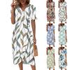 Beach Dresses For Women Spring Summer Elegant Wrap V Neck Boho Dress Flowy Ruched Hawaiian Dress