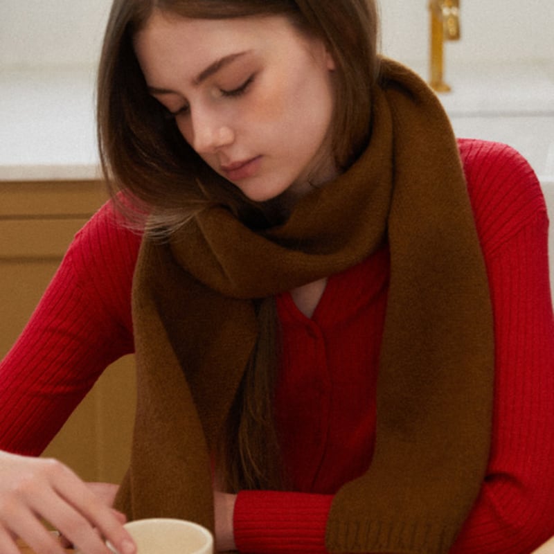 TATIANA French Knit 100% Wool Muffler MF8102 2 Colors