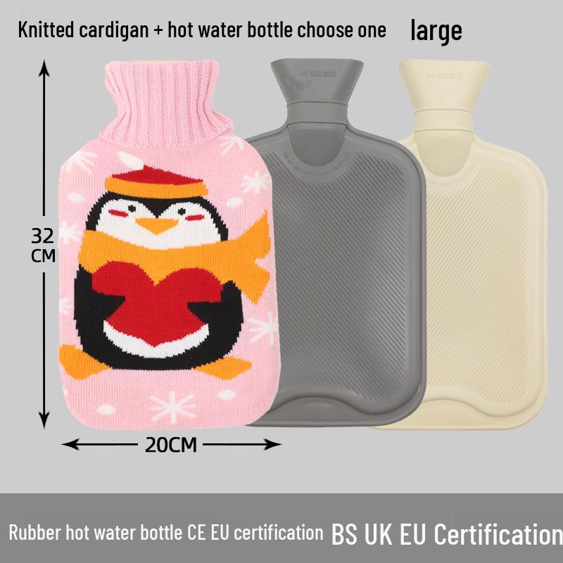 Explosion-Proof Hot Water Bottle: Rubber Design for Stomach and Feet, Long-Lasting Warmth