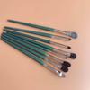 Dark Green Animal Hair Eye Makeup Brush Set: Eyeshadow, Blending, Nose Shadow, Concealer, Detail, Under Eye Bag Brushes