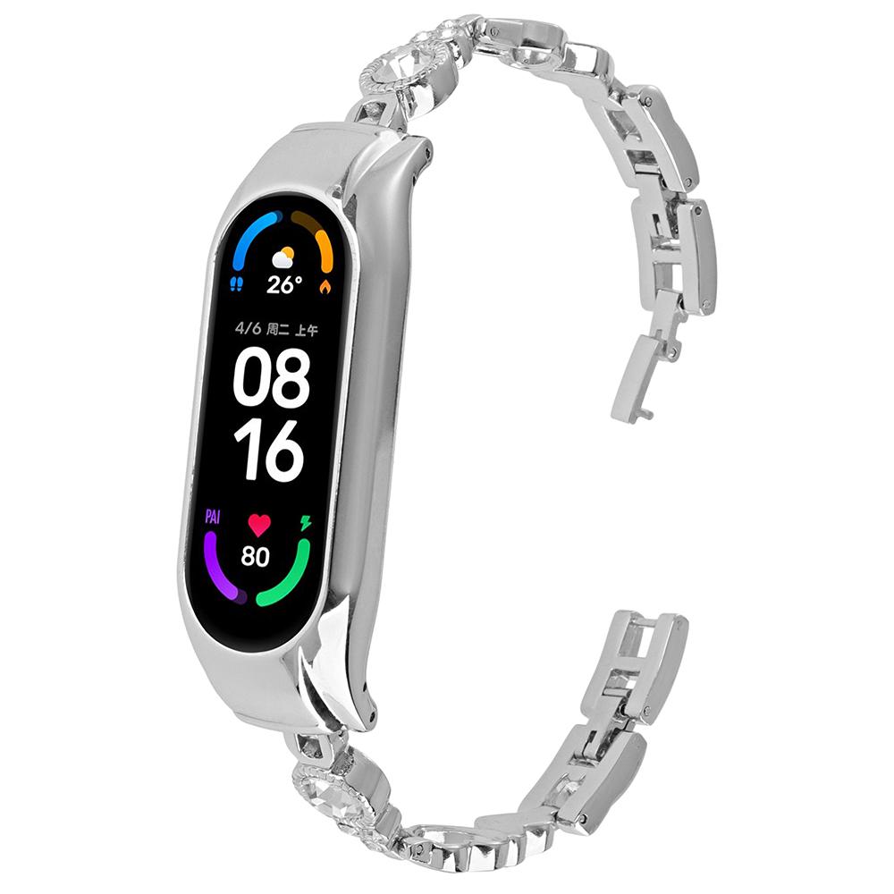 For Xiaomi Smart Band 9 NFC/9/8 NFC/8 Watch Bracelet Rhinestones Decor Metal Strap Replacement