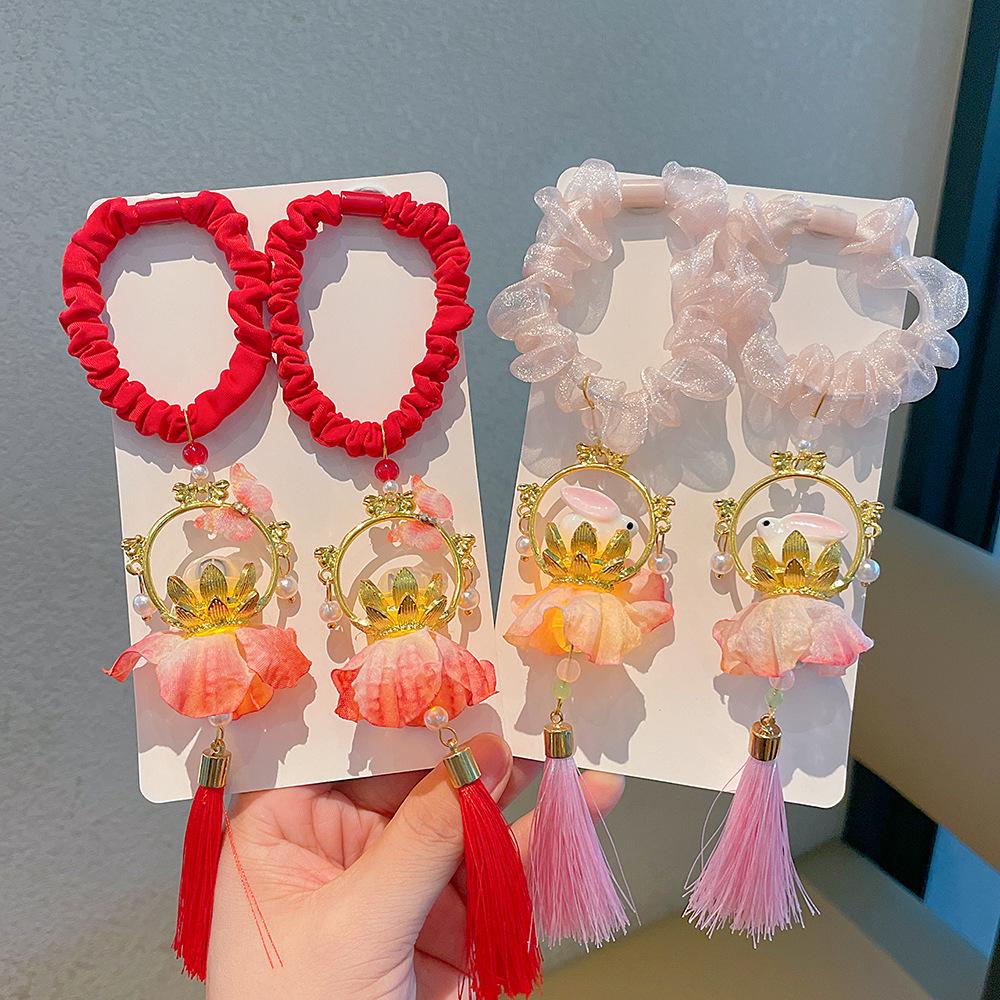 Нежа Панда Рождественские резинки для волос и повязки на голову для девочек - Мультяшные аксессуары для волос без повреждений