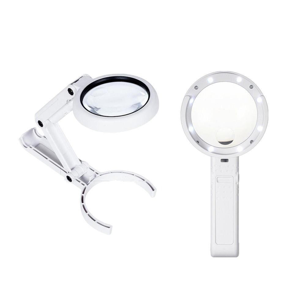 11x 5x Magnifying Glass Stand Folding Lamp Foldable Portable Magnifier Newspapers