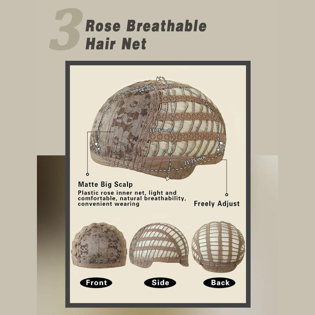 Жен. 60 см Искусственные волосы Темно-коричневый Парик Длинные волосы Длинные вьющиеся волосы Розовые волосы Сетка Головные уборы Полный головной убор Натуральный настоящий парик