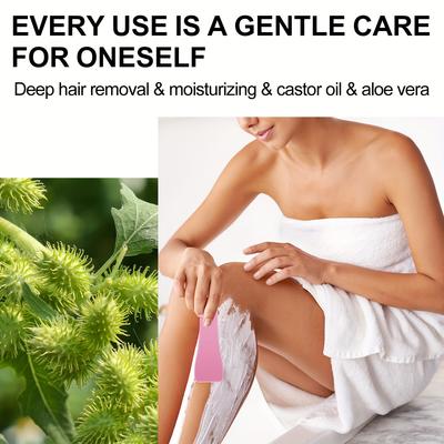 Крем для удаления волос для женщин с алоэ вера и касторовым маслом, увлажняющий и нежный, не раздражающий кожу, для ежедневного очищения