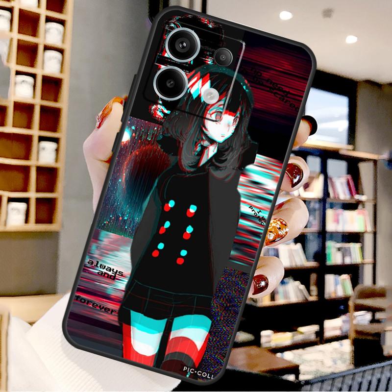 Аниме Vaporwave Glitch Для Xiaomi Redmi Note 14 Pro 9 10 11 12 13 15 Pro Plus Чехол Для Redmi 15 15C 14C 12C 10C 13C