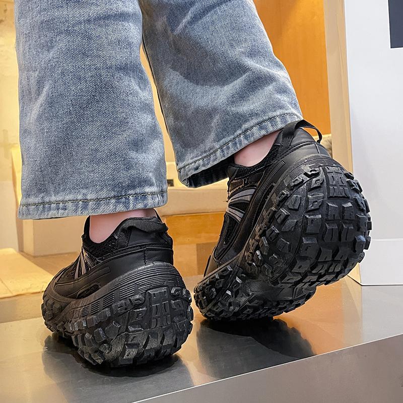 Модные кожаные толстые массивные кроссовки для папы, роскошные женские и женские прогулочные туфли на шинах, повседневная обувь 2024 года, дизайнерская вулканизированная брендовая женская обувь