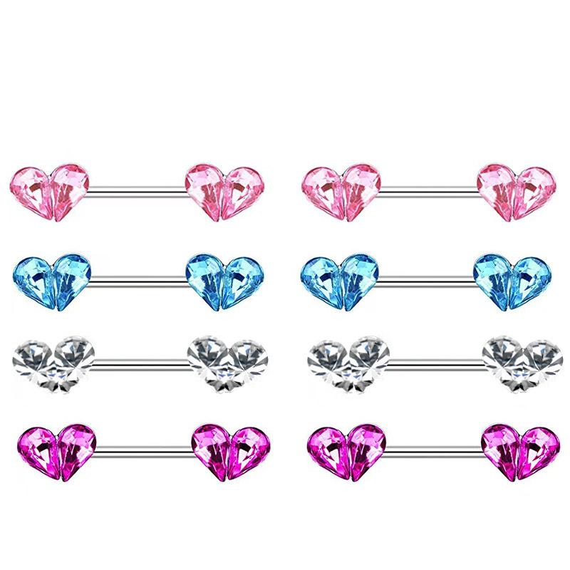 Европейский и американский ветер - сексуальные лактатные молочные ногти, молочное кольцо из нержавеющей стали, прокол, персиковое сердце, любовь, цепочка для тела, молочное кольцо