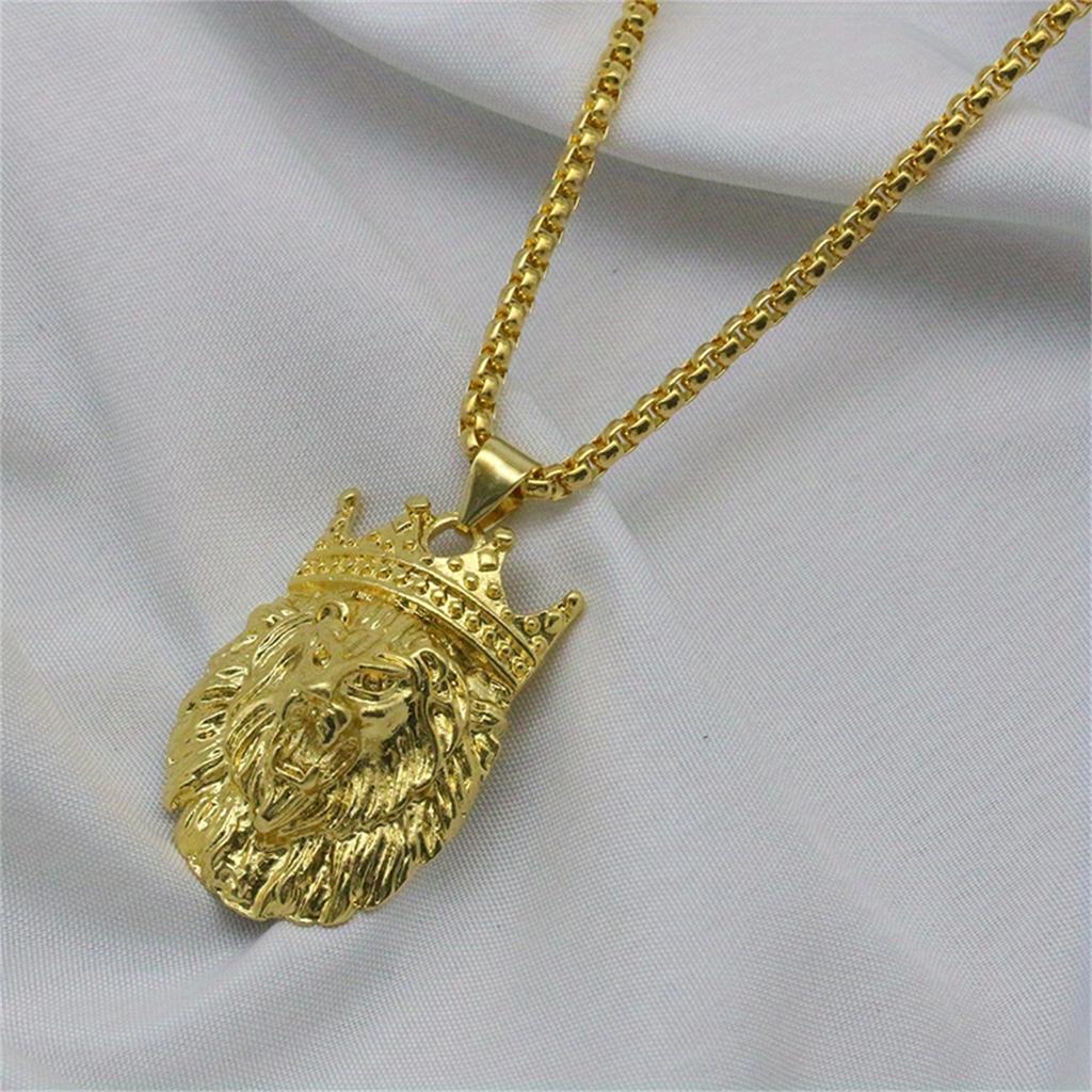 Мужское ожерелье в стиле хип-хоп-панк с подвеской в виде головы льва, ювелирное украшение в виде статуи животного, подарок на годовщину, модный аксессуар в стиле животных