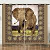 Штора Африканский Слон Животное 3D Цифровая Печать Затемняющая Штора на Люверсах