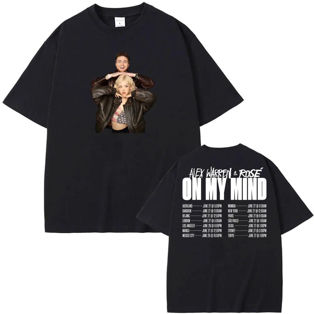 Alex WarrenROSE  On My Mind T Shirt  Round 100Cotton newTeeshirt Graphic Printing Punk Tshirt Ropa Mujer ClothingTees Top