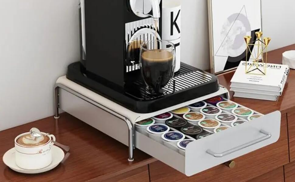 Ящик для хранения капсул HEEOREV, держатель для кофейных капсул, металлический ящик для хранения капсул, держатель для 1 ящика, пыленепроницаемый, легко чистится, идеально подходит для небольших