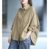 Spring Loose Casual Solid Color Casual Women Shirts 3D Cut Ladies Autumn Long Sleeve Tops